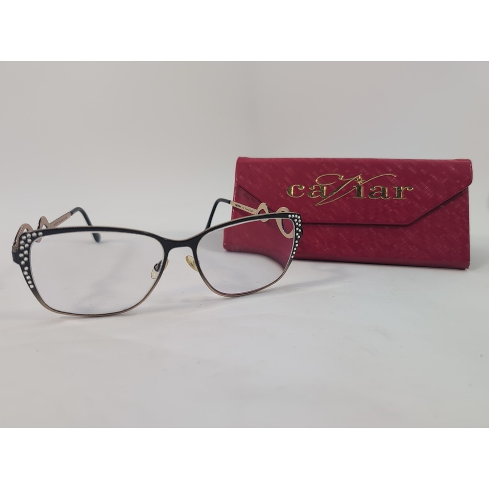 Caviar M1773‎ C24 Black Rose Gold Genuine Austrian Crystal 58-14-135 Frames